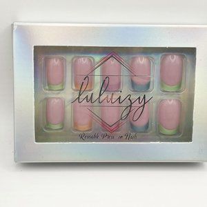 Press On Nails Square Reusable Nail Tips Kit with Nail glue Gel Sticker